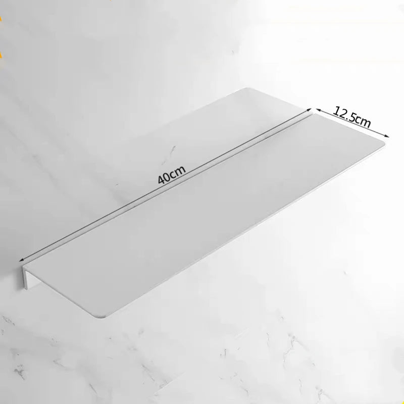 Bathroom Shelf Black Aluminum Kitchen Accessories Nail Bathroom Organizer Shower Storage Rack Shampoo Cosmetic White Shelves