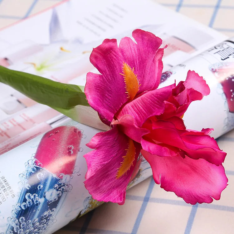 Artificial Iris Flower Branch Spring Wedding Decor Home Table Decoration Flores Silk Fake Flower Party Supplies