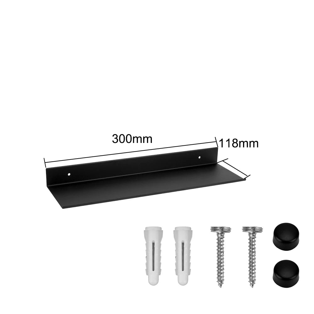 Bathroom Shelves 30-60cm Aluminum Alloy Matte Black Kitchen Wall Shelf Shower Shampoo Storage Rack Bathroom Accessories