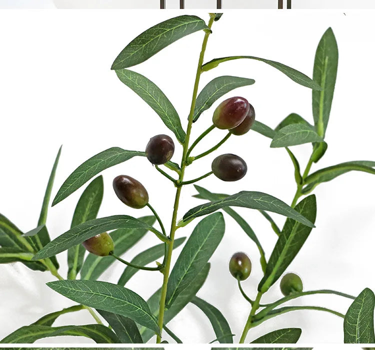 130cm Artificial Branch Olive Leaf Olive Fruit Olive Branch for Floral Bouquets Wedding Holiday Greenery Decor