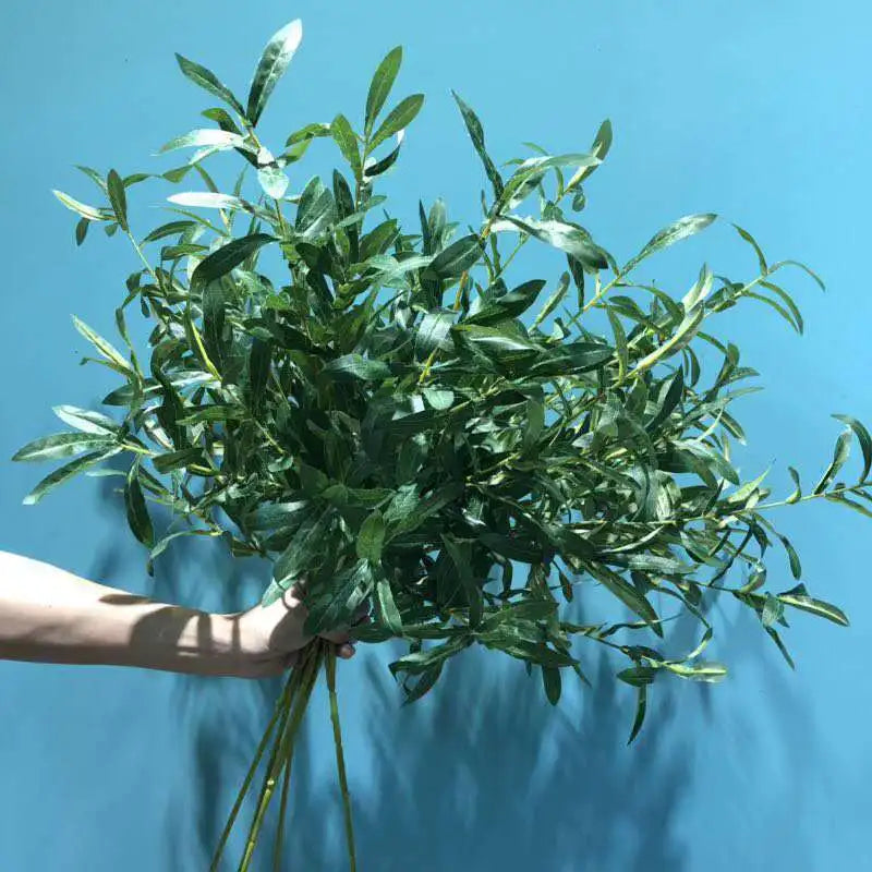130cm Artificial Branch Olive Leaf Olive Fruit Olive Branch for Floral Bouquets Wedding Holiday Greenery Decor