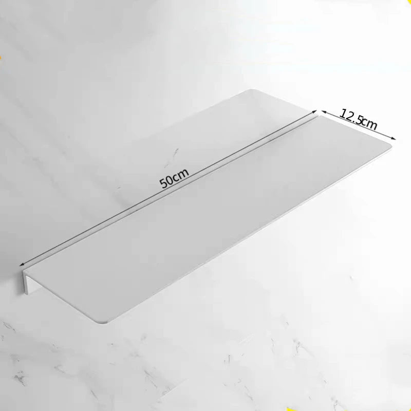 Bathroom Shelf Black Aluminum Kitchen Accessories Nail Bathroom Organizer Shower Storage Rack Shampoo Cosmetic White Shelves