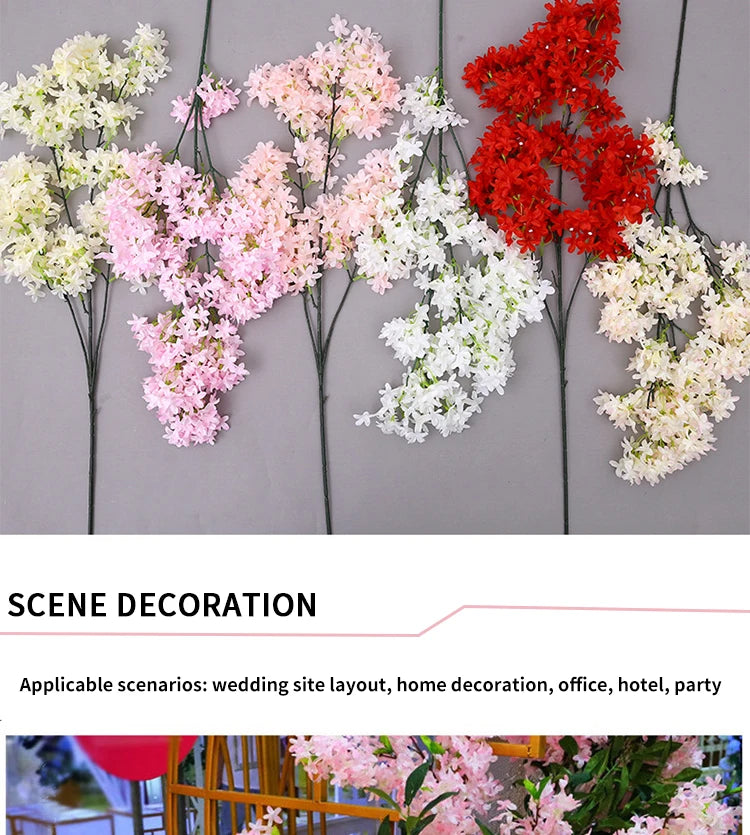 Artificial Lilac Flower Arrangement Fake Plant Wedding Road Lead Flower DIY Home Hotel Christmas Party Decorations