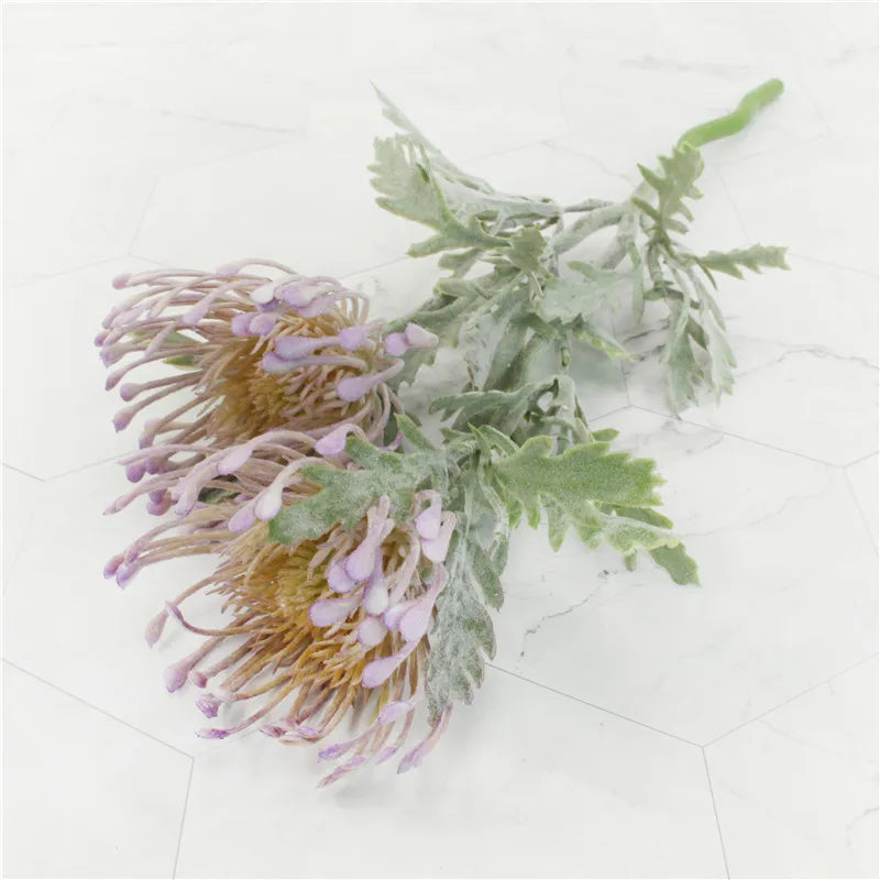 2 Fork Daisy Artificial Flowers Short Branch Crab Claw Pincushion Real Touch Flower Wedding Garland Vase Decoration Fake Plant