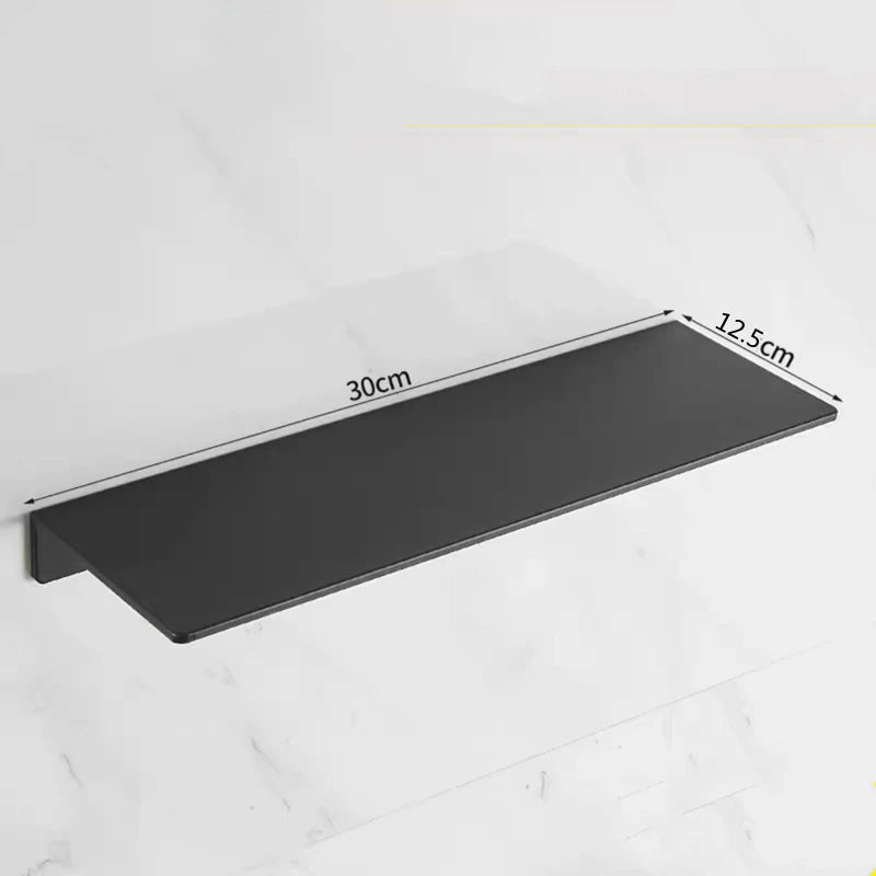 Bathroom Shelf Black Aluminum Kitchen Accessories Nail Bathroom Organizer Shower Storage Rack Shampoo Cosmetic White Shelves