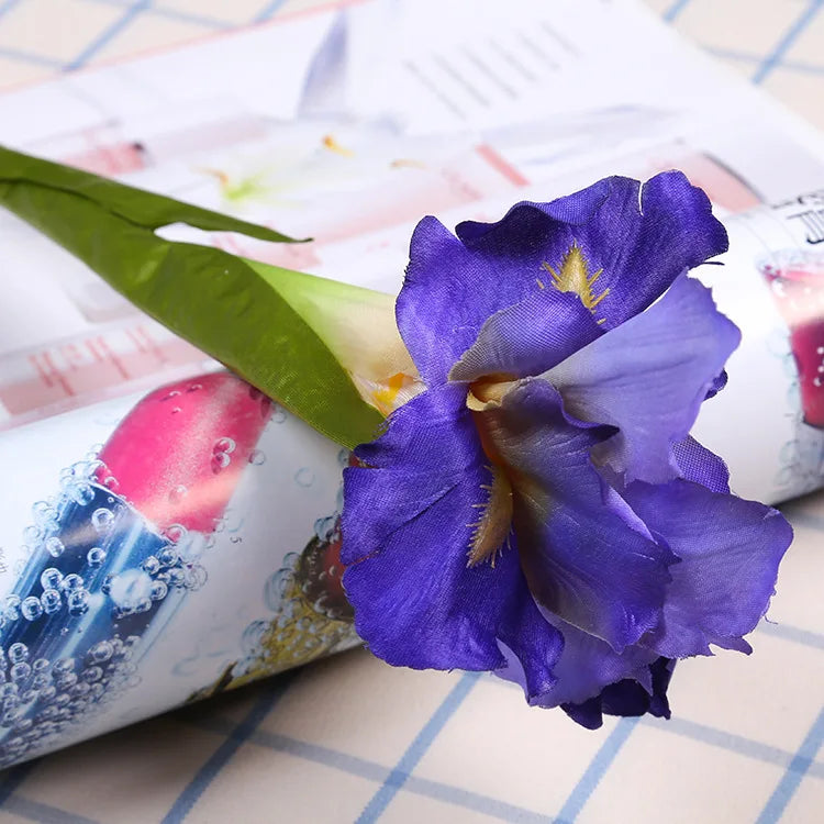 Artificial Iris Flower Branch Spring Wedding Decor Home Table Decoration Flores Silk Fake Flower Party Supplies