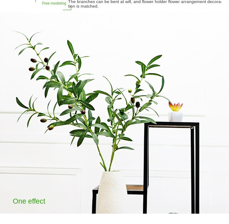 130cm Artificial Branch Olive Leaf Olive Fruit Olive Branch for Floral Bouquets Wedding Holiday Greenery Decor