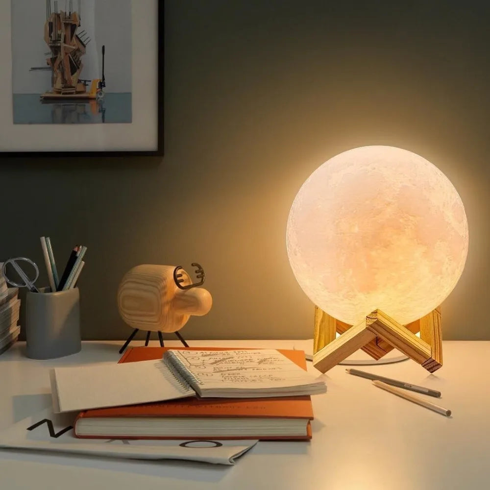 Dropship 3D Printed Star Moon Lights Colorful Rechargeable Touch Night Lamps Home Decor Creative Gift USB LED Night Light