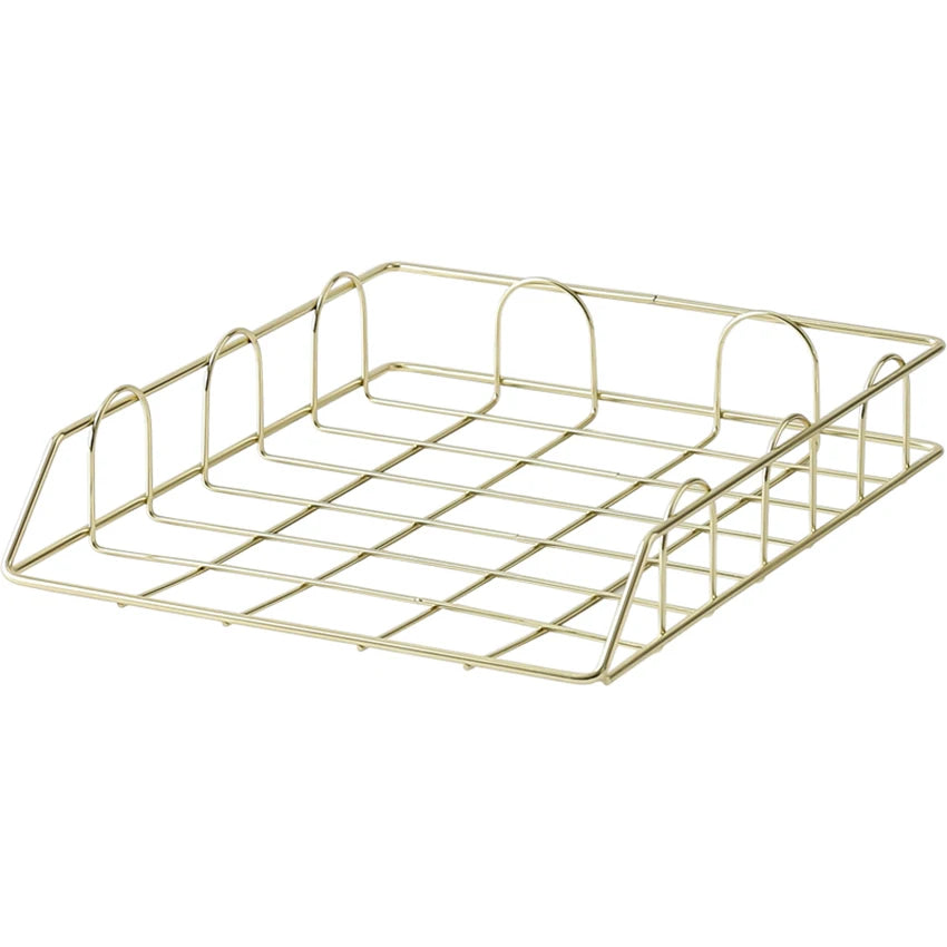 Metal Stackable Paper Tray Desk Organizer Rose Gold Metal Letter Trays for File Paper Organizer Desk Organizer For Office