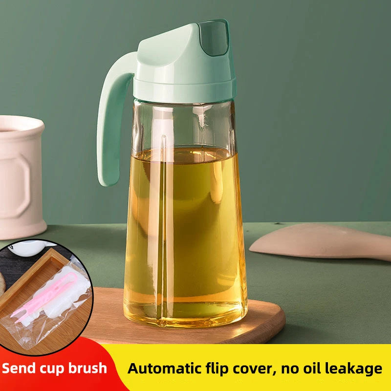 Obelix Olive Oil Dispenser Bottle Auto Flip Condiment Container Automatic Cap And Leakproof Vinegar Glass Cruet Kitchen Tools