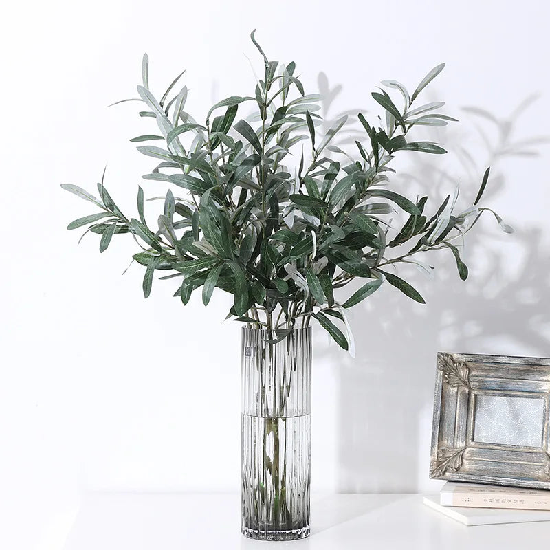 Artificial Green Leaf Olive Branch Fruit Fake Plants Wedding Home Photography Props Flowers Arrangement Decoration Indoor