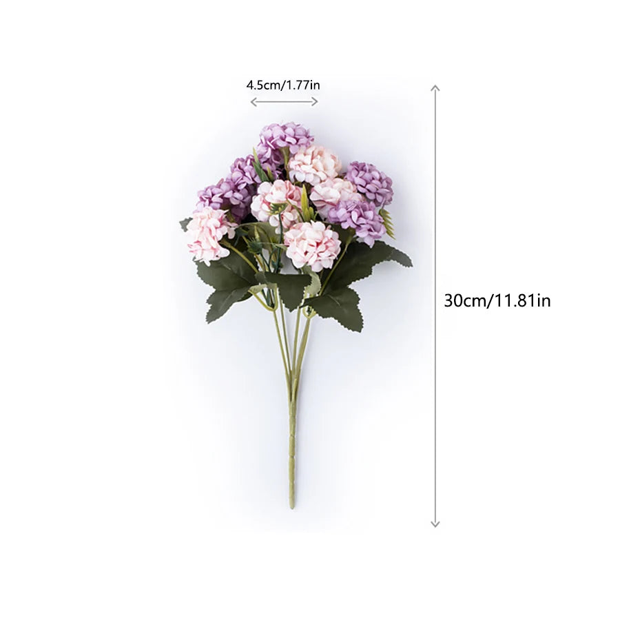 Artificial Flowers Hydrangea High Quality Small Silk Fake Flower for Home Hotel DIY Wedding Decoration Flower Wreath Accessory