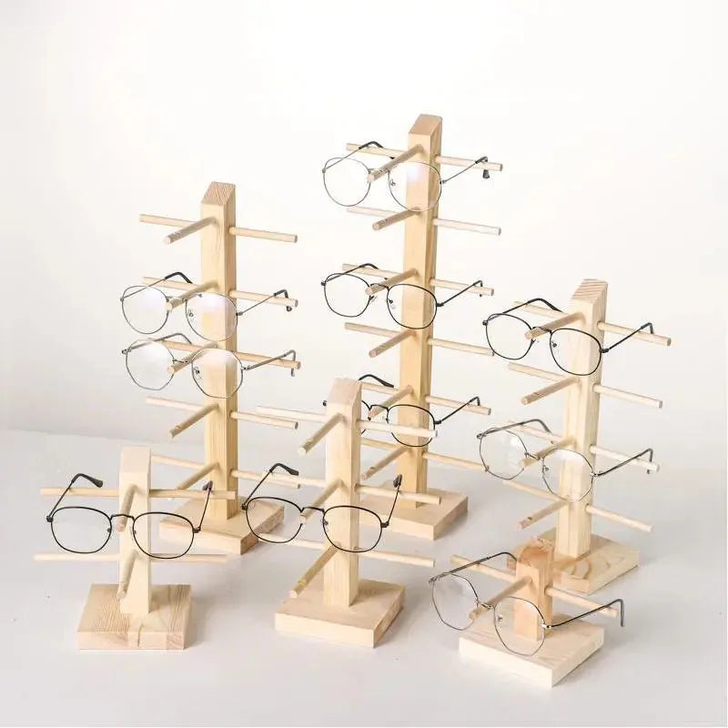 Wood Sunglass Display Stands Jewelry 2~6 Layers Multi Eyeglasses Show Rack Shelf Storage Organizer Holder Jewelry Display Rack