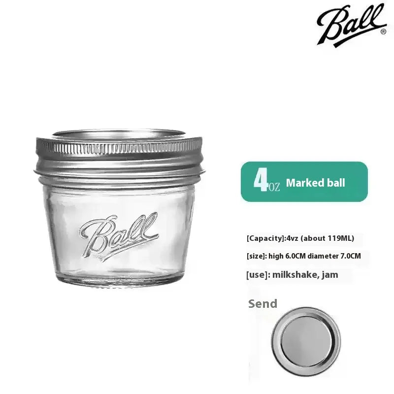 American Mason Jar Glass Transparent Oat-Sealed Beverage Cup Durable Kitchen Storage Container for Milk Shake & Juice