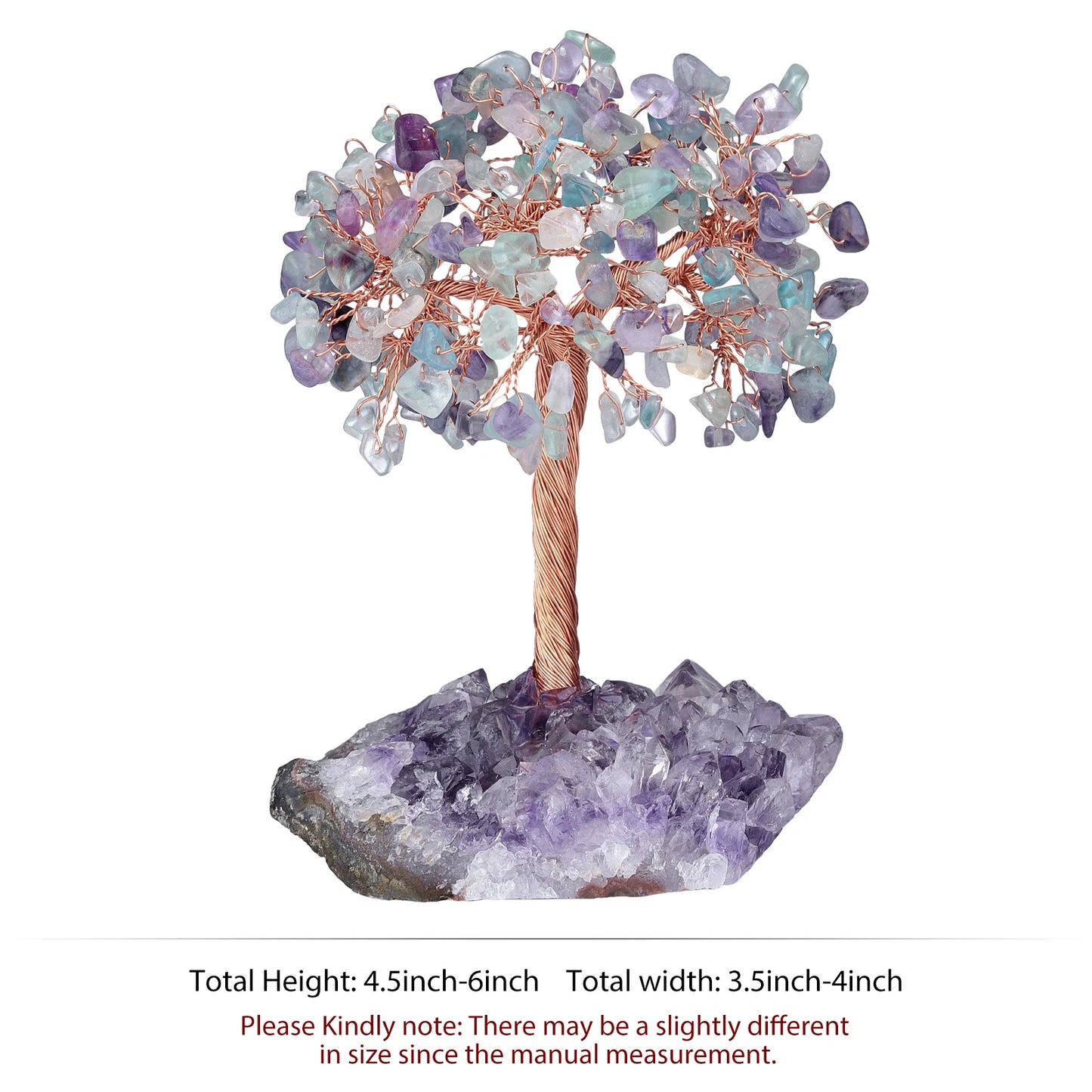 Natural Crystal Money Tree With Rough Amethyst Cluster Base For Luck Wealth Fengshui Home Decoration Desktop Ornaments