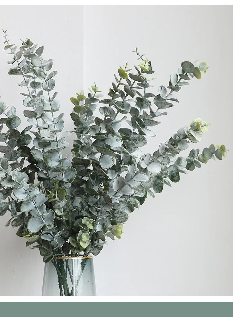 Real touch artificial eucalyptus branch leaf plants long leaf fake plants home decor dried artificial flowers wedding decoration