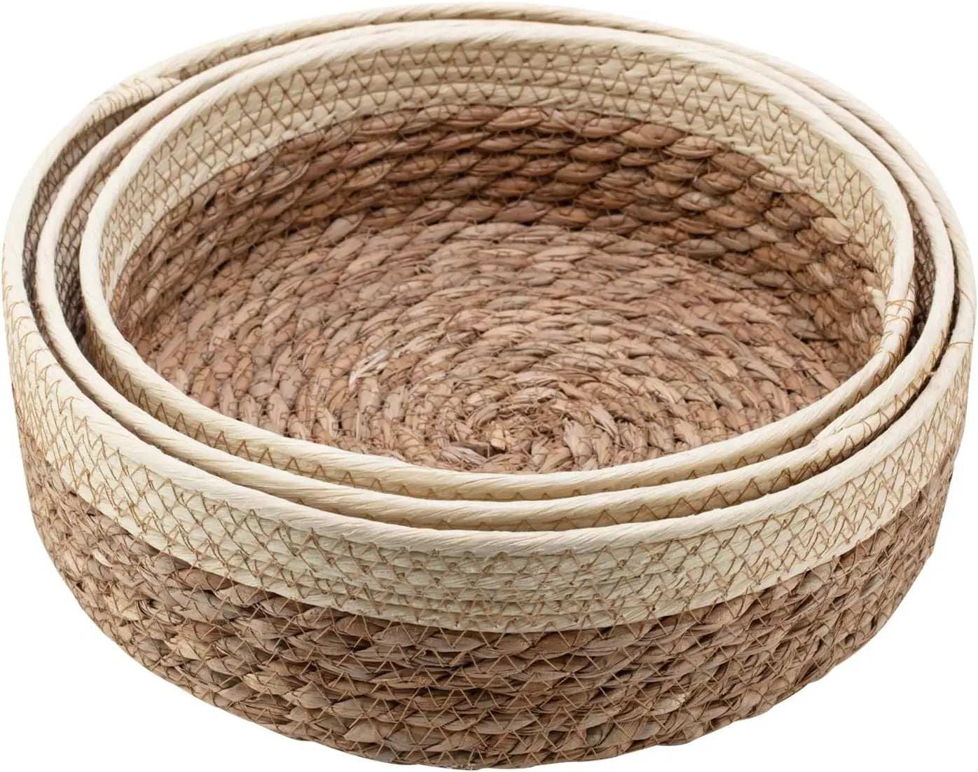 3 Size Woven Storage Basket, Organize Straw Cosmetics Storage Basket, Snack Food Storage Table Basket Made of Cattail Material