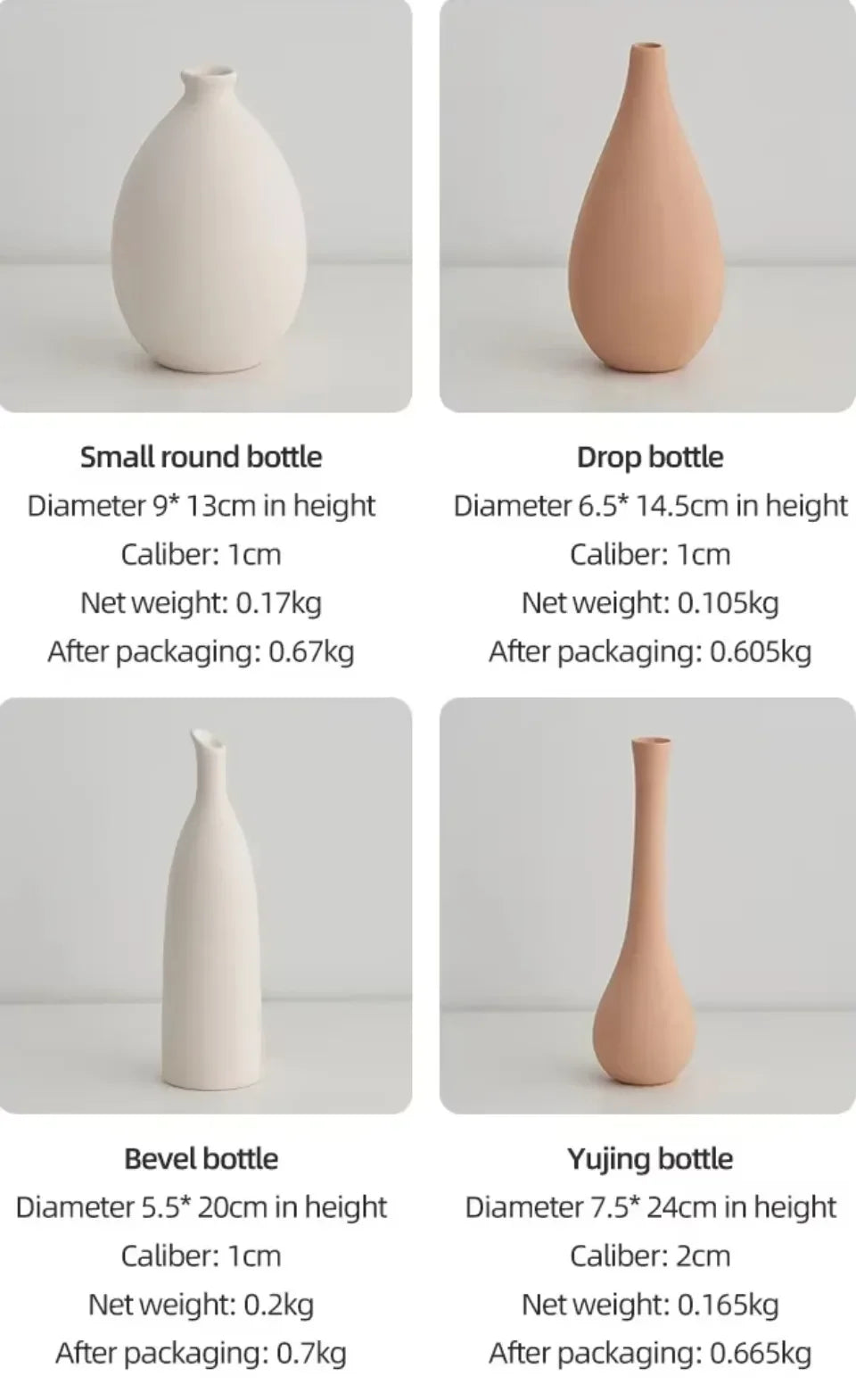 Plain Ceramic Vase Arrangement Creative and Minimalist Nordic Ins Style Decoration Pottery Props for Home Photography Plain Vas