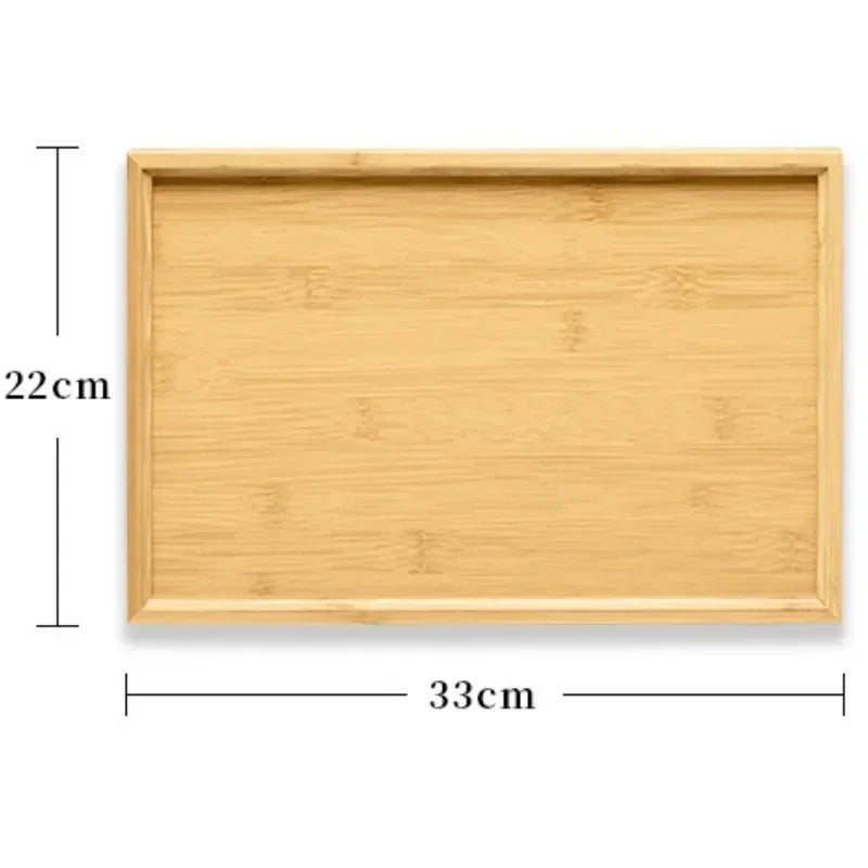 Rectangular Tea Tray Household Kitchen Plate Tools Serving Dish Bamboo Tea's Bar Storage Trays for Wooden Tableware Wood Pallet