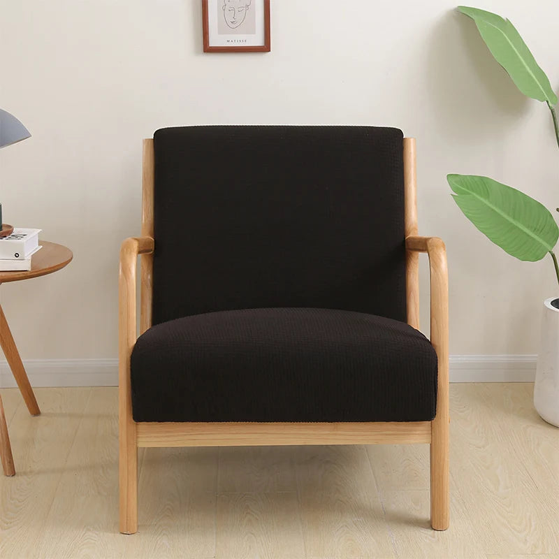 Armchair Slipcover Elastic Modern Chair Cover Zipper Stretch Wood Arm Chair Cover Protector Removable Seat Cover Home Decor