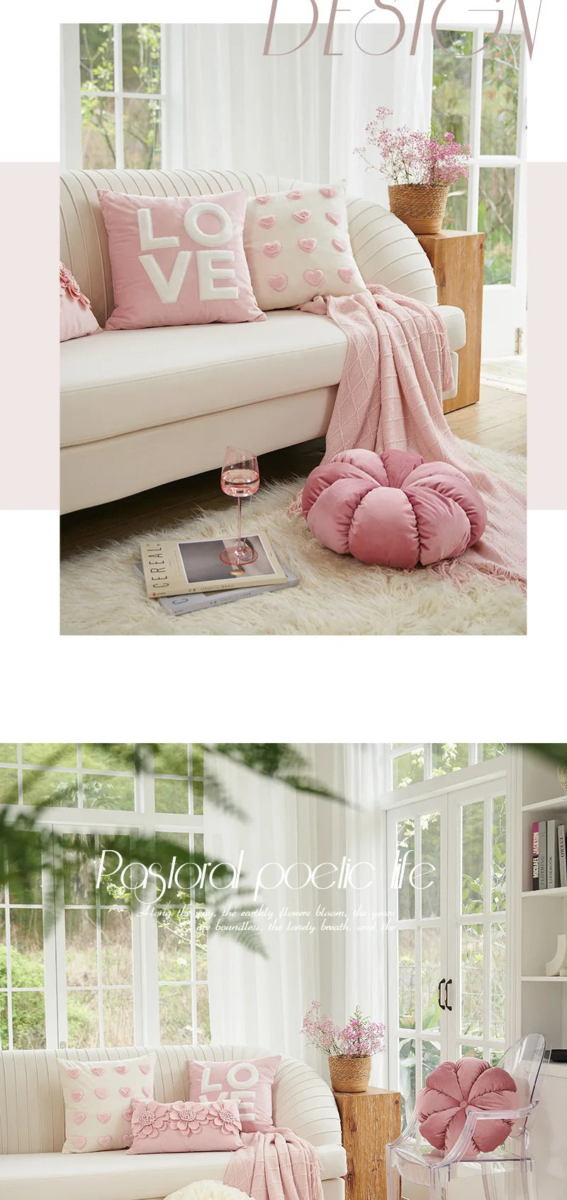 Romantic Wedding Throw Pillow Modern Pink Ins Style Living Room Wedding Room Sofa Bedhead Cushion Cover