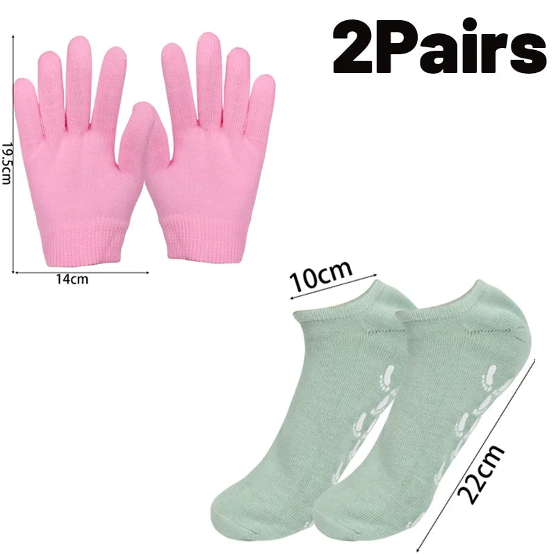 Reusable Moisturizing Mask Socks Exfoliating Anti Crack Silicone Protective Gloves Dry Dead Skin Remover Hand Foot Care Tools