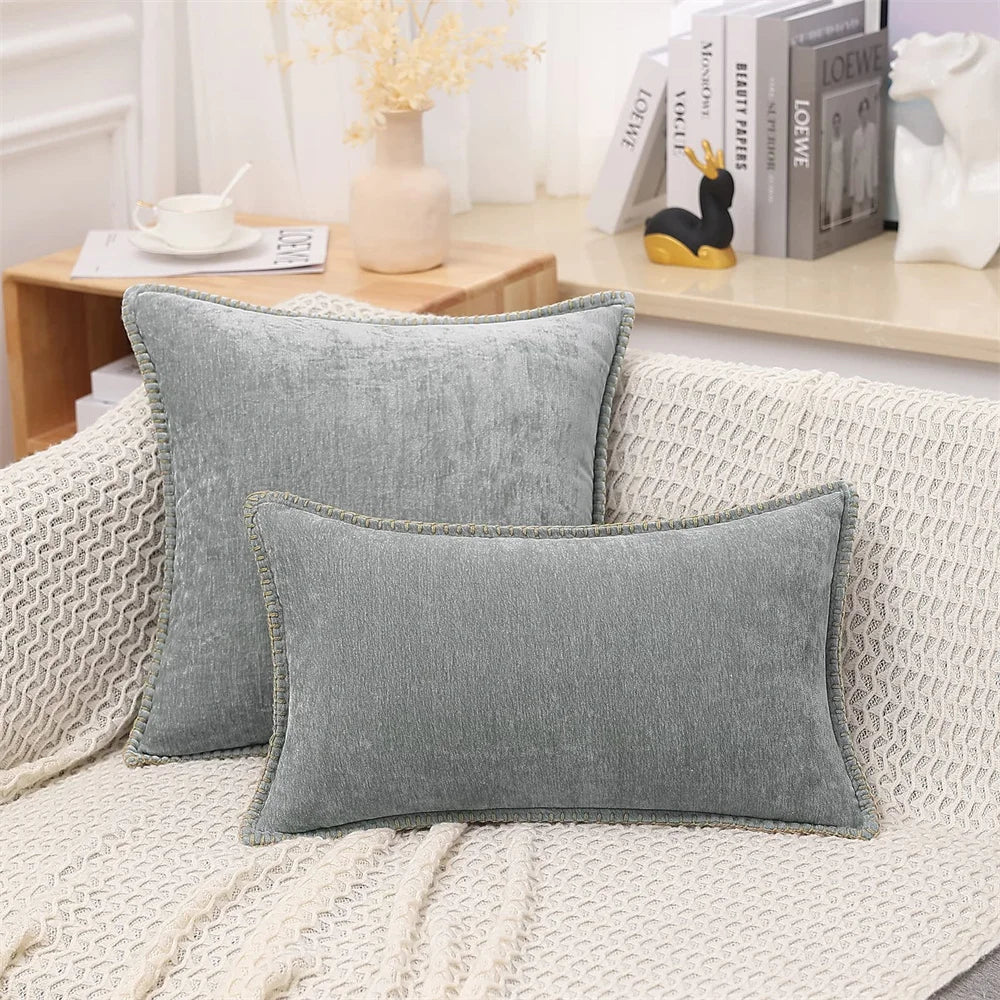 Homaxy Chenille Cushion Cover 50x50cm Velvet Decorati Throw Pillow Cover Soft Luxury Pillowcase For Sofa Decor Pillow Case 40x40