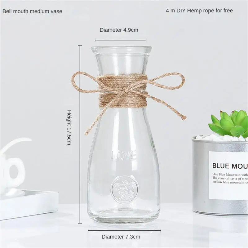 Glass Vase Thickened And Wear Resistant High Quality Thickened Glass Home Decoration Flower Ornaments Flanging Design Circular