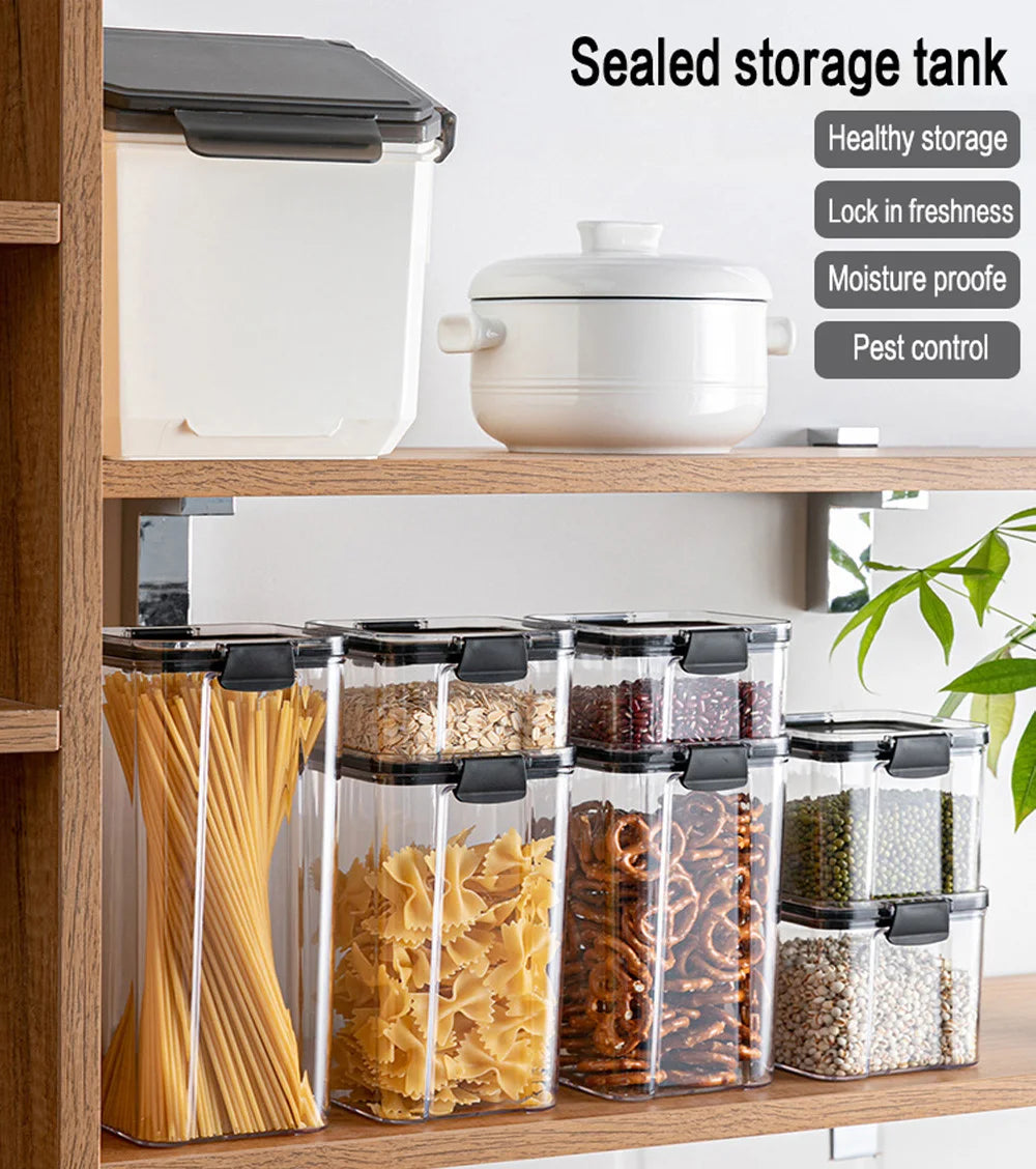 PET Food Storage Containers Kitchen Organization Kitchen Storage Box Jars Ducts for Food Storage Box Fridge Organizer Containers
