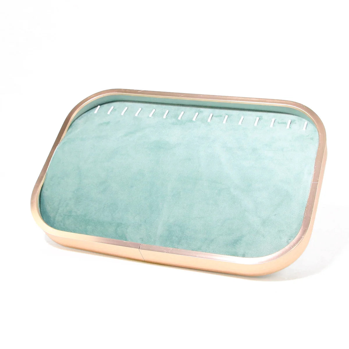 High-grade Metal-edged Jewelry Tray Inside Sufiber Velvet Jewelry Tray Necklace Ring Pendant Bracelet Storage Display Tray