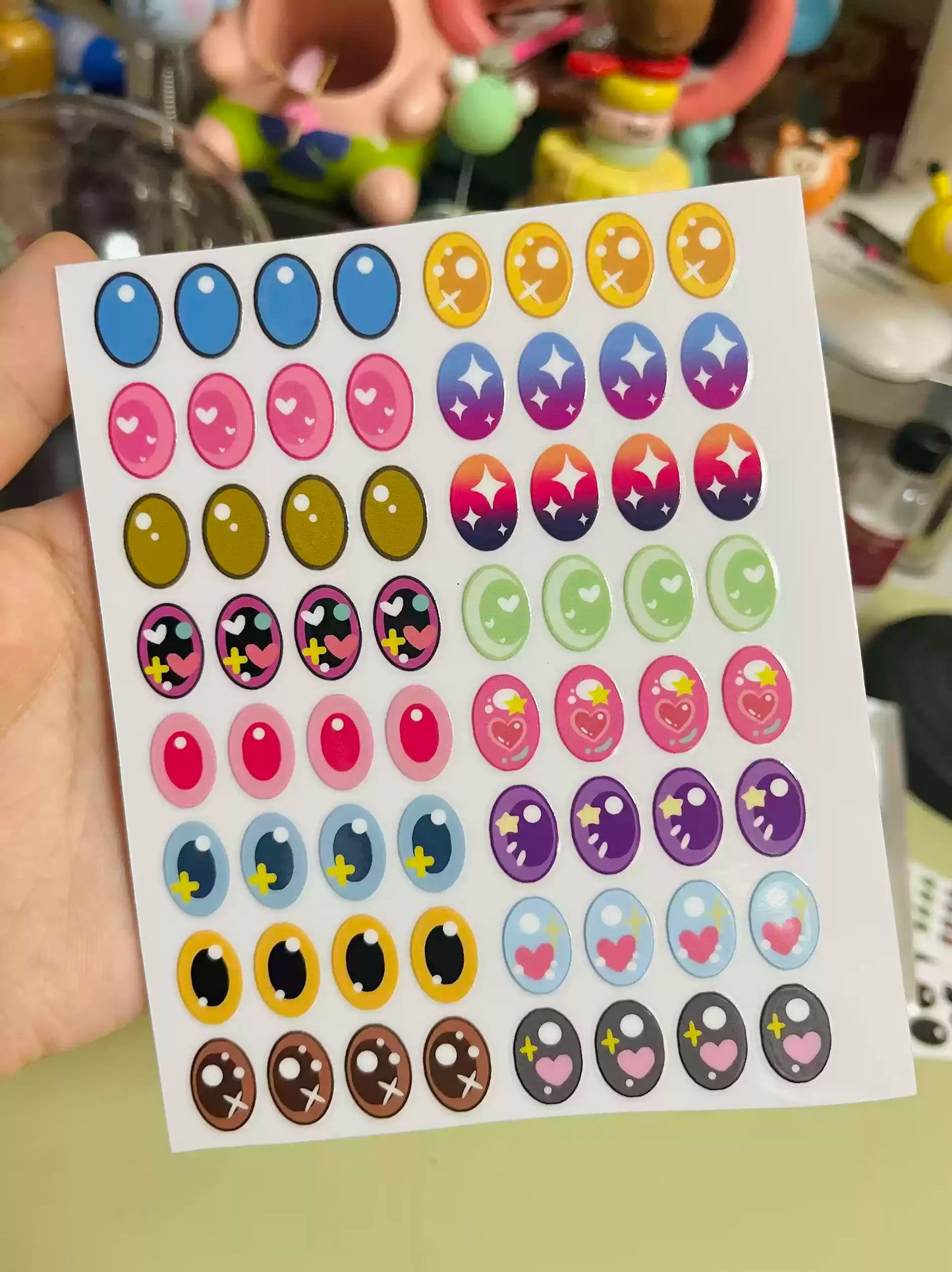 Labubu Diy Eyelash Sticker Modification Vinyl Doll Tool Labubu Makeup Material Eye Stickers Labubu Contact Lenses