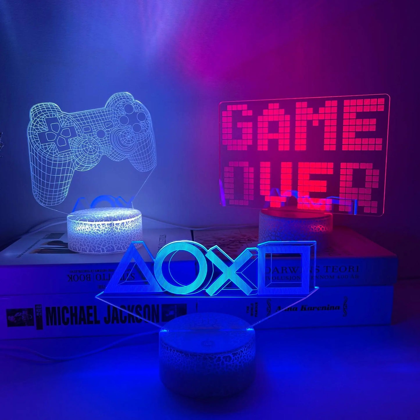 For Playstation Logo 3D Night Lamp Gaming Room Desk Setup Lighting Decor on the table Game Sensor Light for Kids Bedside Gift