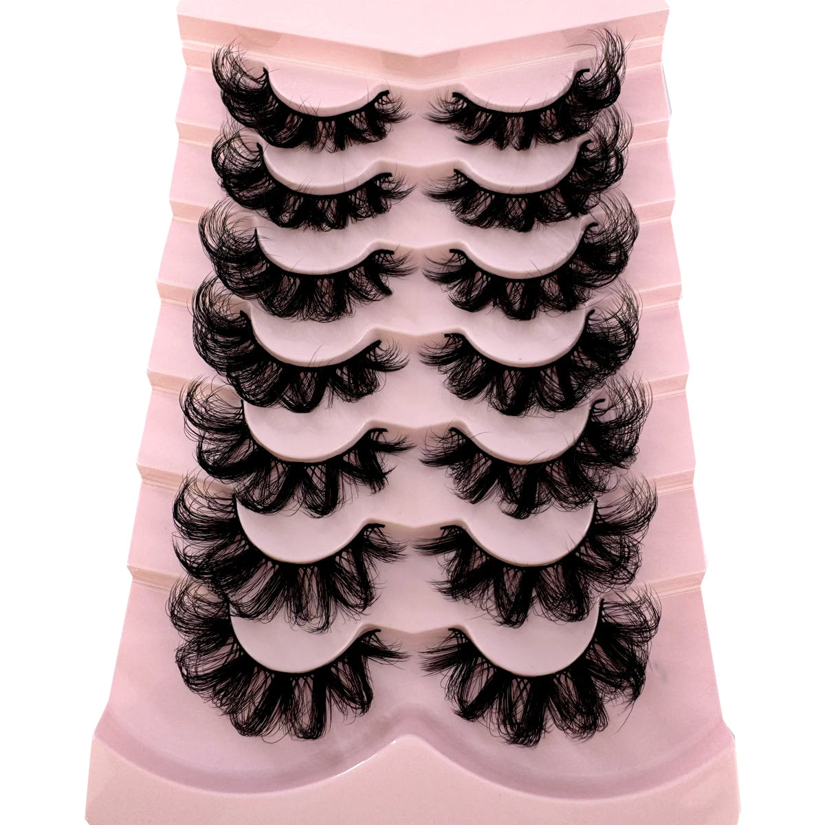 7pairs Natural Russian Strip Lashes Fluffy Mink Lashes 3D False Eyelashes Fluffy Volume Eyelashes Fake Eyelash Extension Make Up