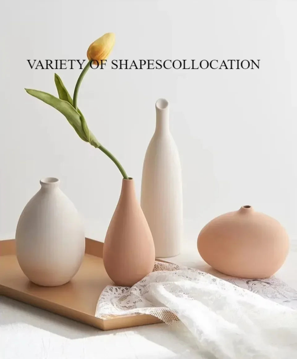 Plain Ceramic Vase Creative and Minimalist Arrangement Nordic Ins Style Decoration Pottery Props for Home Photography Plain Vas