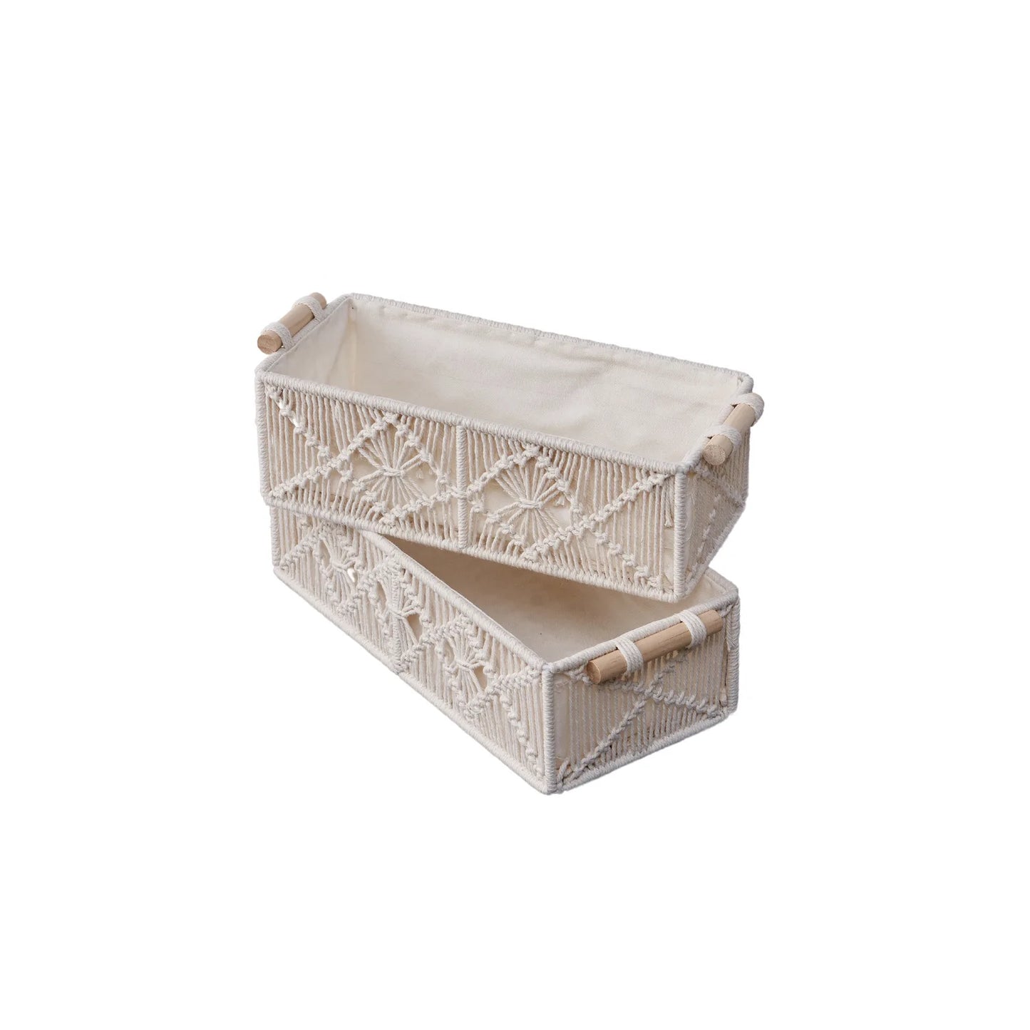 Handmade Woven Basket Cotton Rope Storage Book Toy Desktop Sundries Storage Box Literary and Retro Style