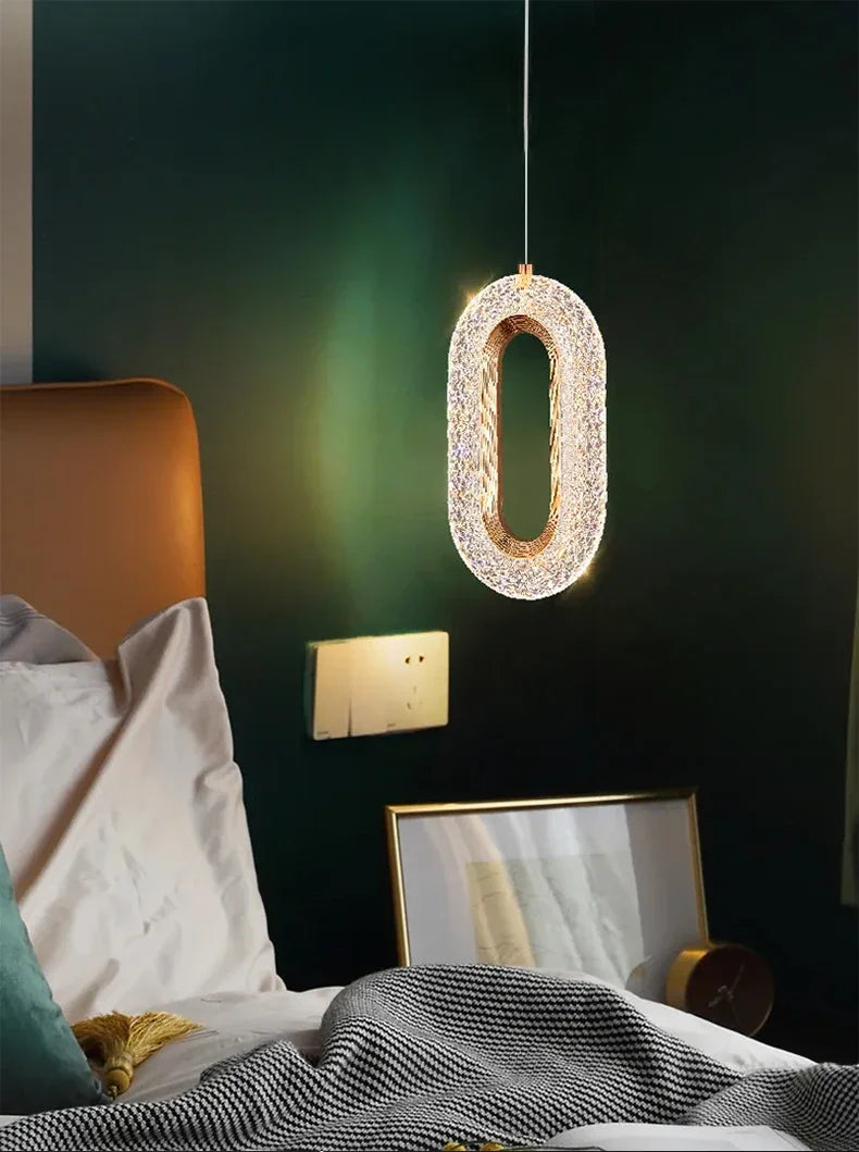Nordic Luxury Bedside Chandelier Long Line Living Room Background Wall Light Study Chandelier Bedroom Bedside Small Chandelier