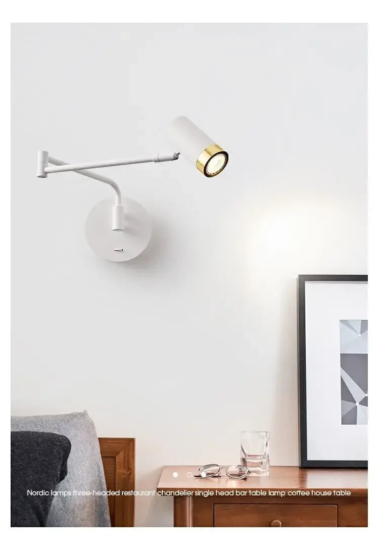 Modern Living Room Rocking Arm Wall Lamp bedlamps for bedroom Hotel Creative Telescopic Foldable Reading Wall Lamps