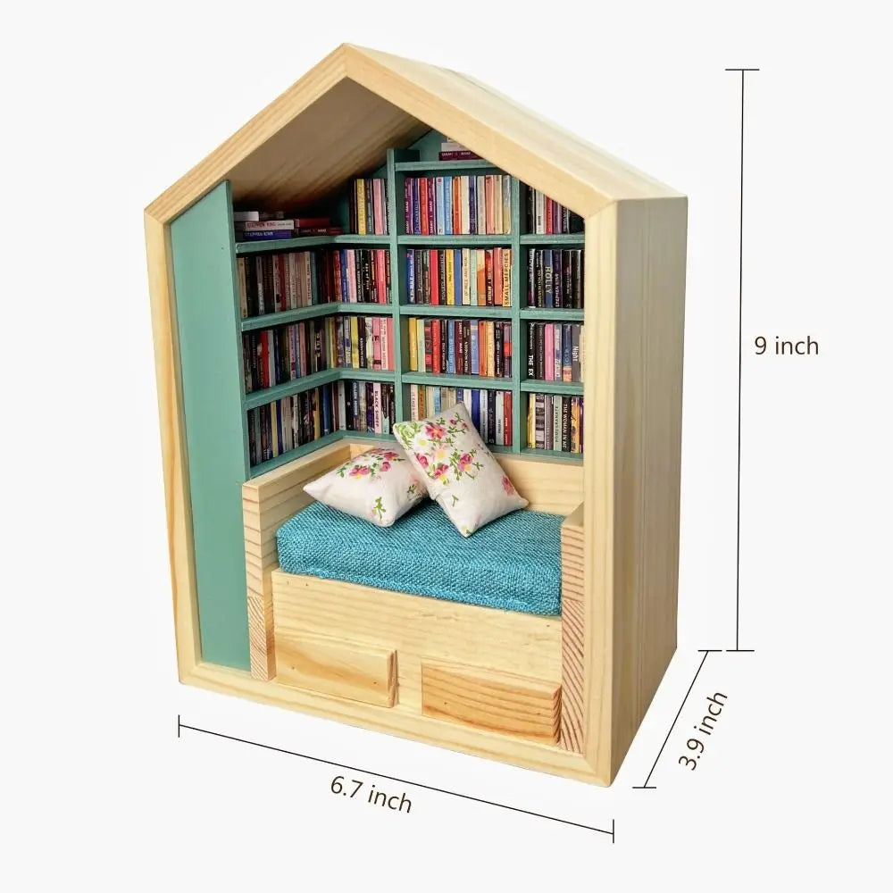 Anxiety Bookroom Creative Anxiety Resistant Bookshelf Mini Book Matchbox Mini Wooden Sensory Study Decoration