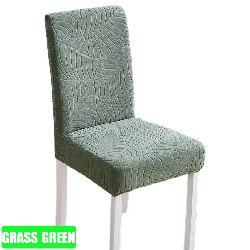 Jacquard Chair Cover for Dining Room Stretch Jacquard Dining Chair Cover Slipcover Elastic Spandex Kitchen Chair Cover