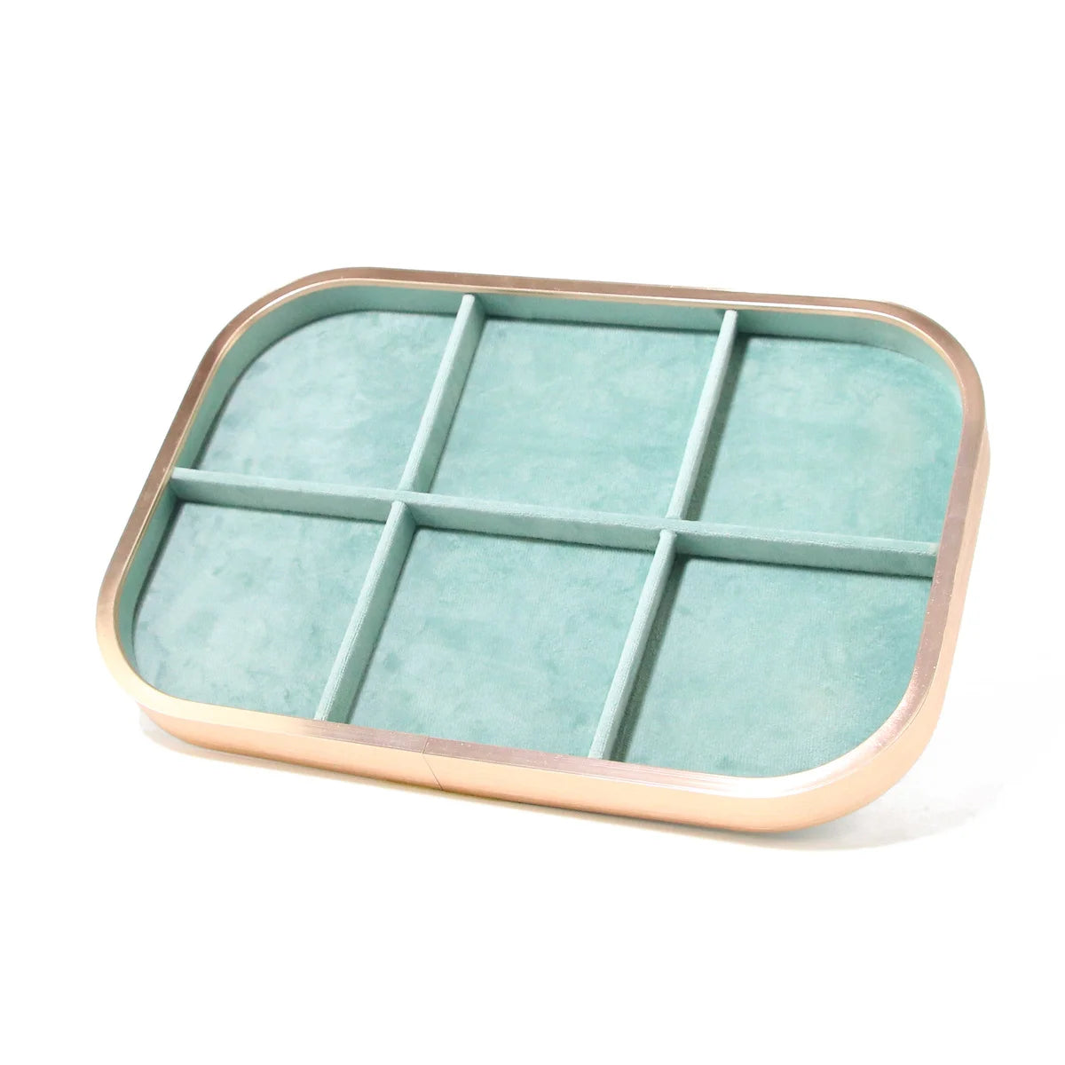 High-grade Metal-edged Jewelry Tray Inside Sufiber Velvet Jewelry Tray Necklace Ring Pendant Bracelet Storage Display Tray