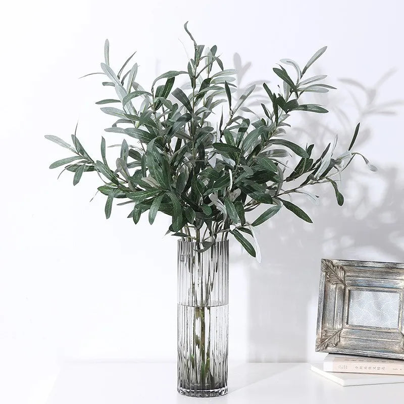 Artificial Green Leaf Olive Branch Fruit Fake Plants Wedding Home Photography Props Flower Arrangement Decoration Indoor Outdoor