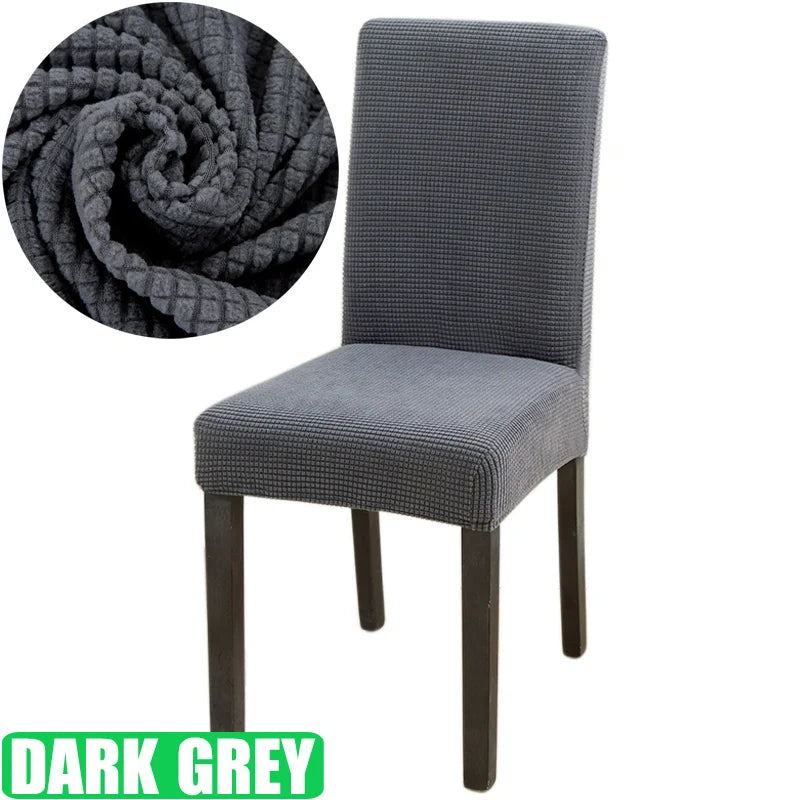 Jacquard Chair Cover for Dining Room Stretch Jacquard Dining Chair Cover Slipcover Elastic Spandex Kitchen Chair Cover