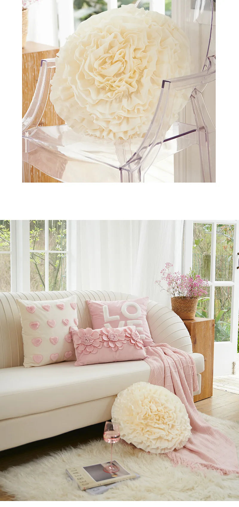 Romantic Wedding Throw Pillow Modern Pink Ins Style Living Room Wedding Room Sofa Bedhead Cushion Cover
