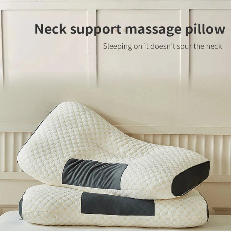Neck Pillow Help Sleep And Protect The Neck Cervical Orthopedic Household Soybean Fiber SPA Massage Pillow For Sleeping NEW