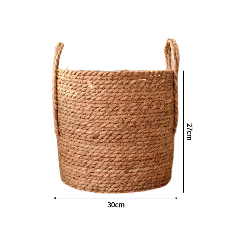 Picnic Baskets Wicker Baskets Laundry Basket Straw Weaving Flower Plants Pot Woven Garden Flowerpot Sundries Storage Basket