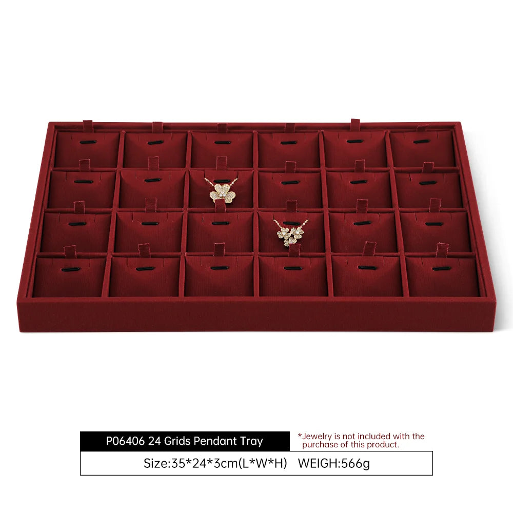 YinBeiNi Linen Stackable Ring Earring Bracelet Necklace Display Tray Jewelry Storage Drawer Insert Organizer Holder Tray P062
