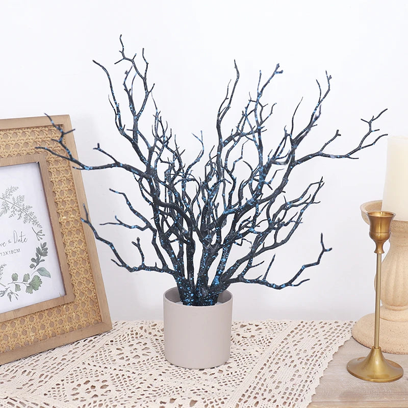 Plastic Artificial Dried Antlers Tree Branches Plant Twigs Dark Witch DIY Headband Accessories Wedding Party Xmas Decoration