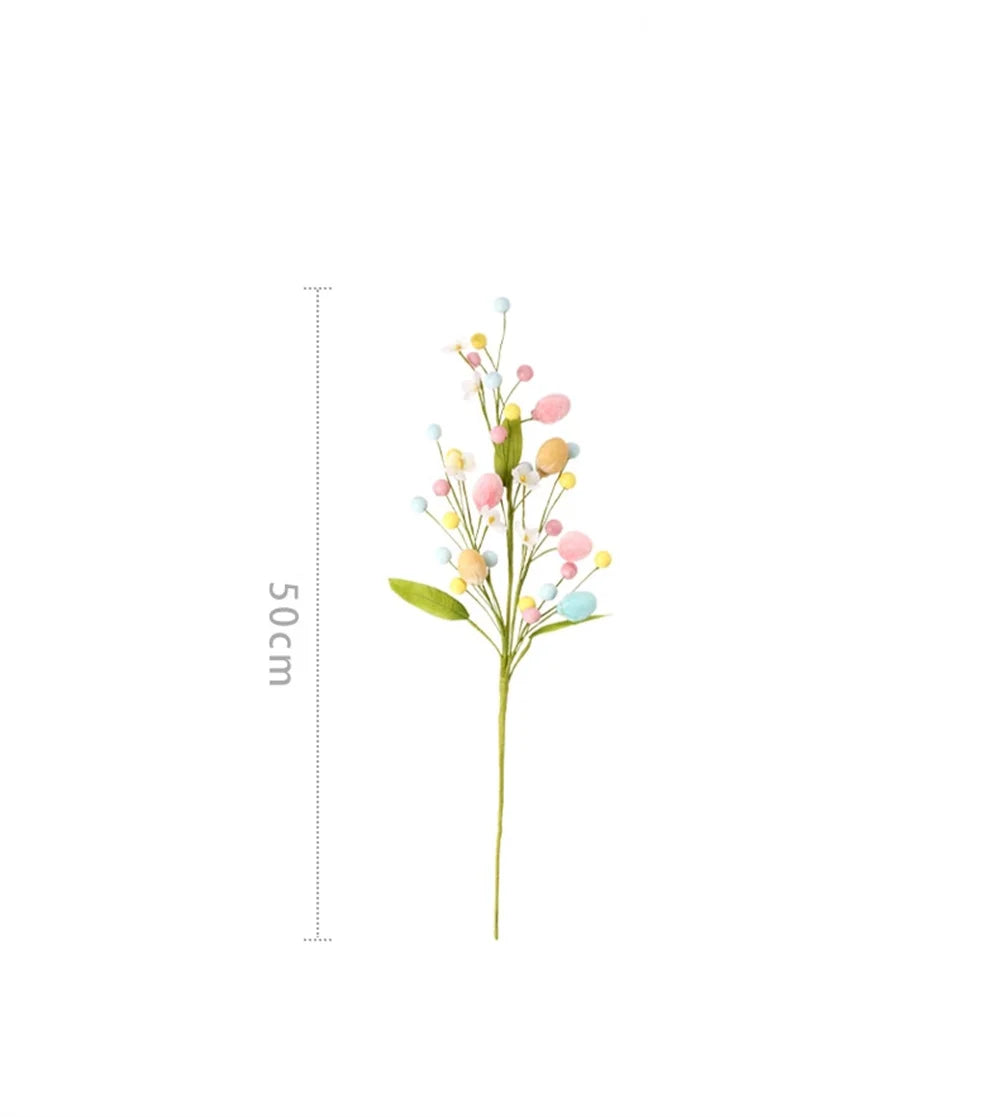 Easter Egg Tree Branch Fake Plant Happy Easter Decor Party Home Vase Decor Diy Flower Arrangement Decorative Accessories