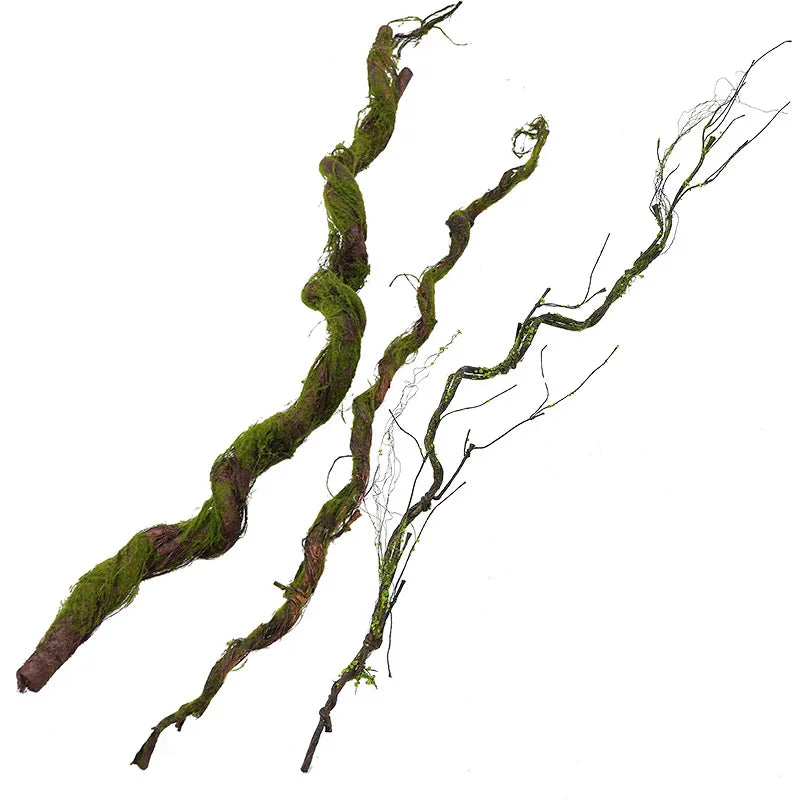 Artificial Wilted Rattan Branches with Moss Fake Ivy Plants for Wall Hanging Gardens Home Indoor Outdoor Desktop Landscaping