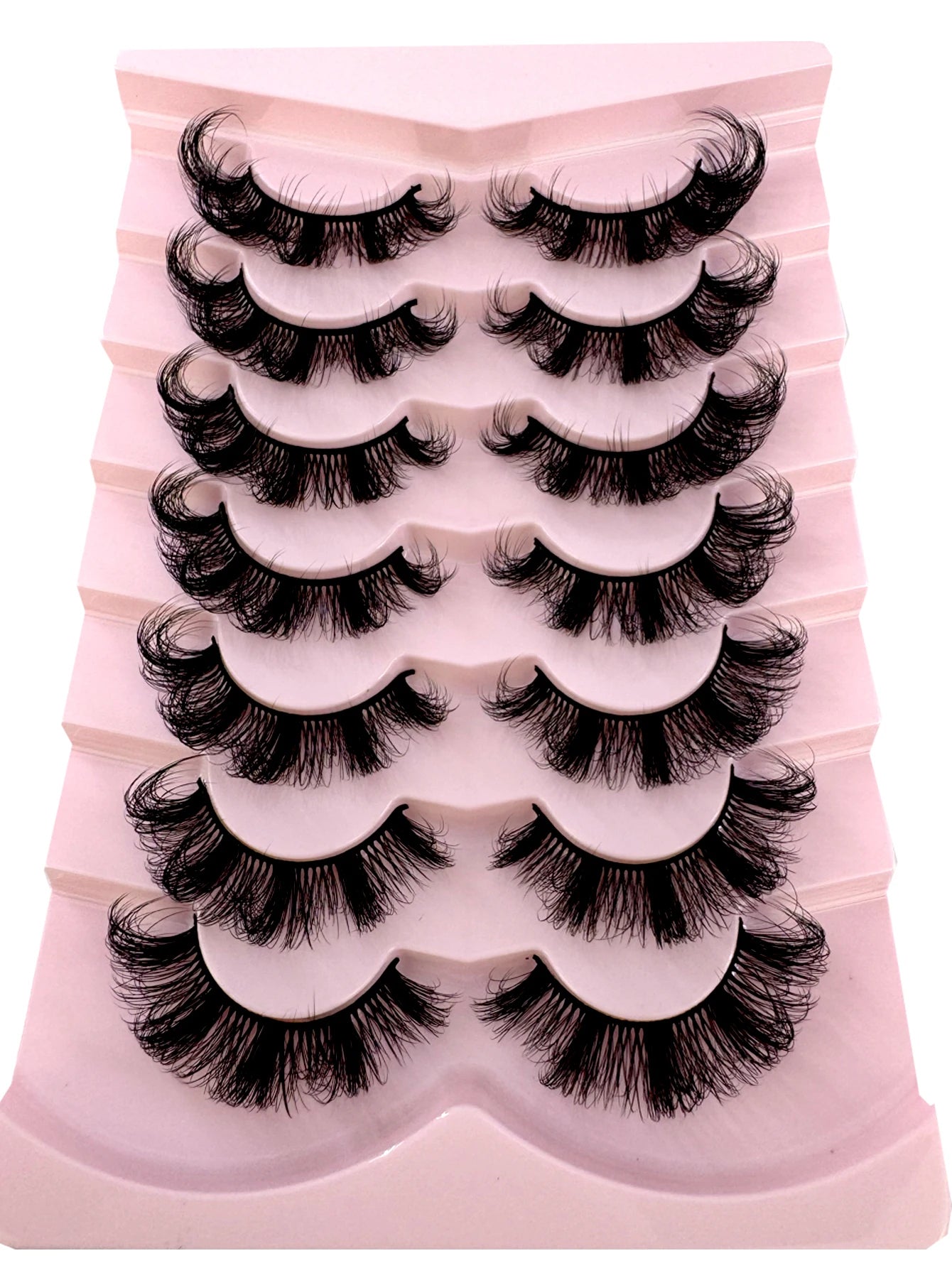 7pairs Natural Russian Strip Lashes Fluffy Mink Lashes 3D False Eyelashes Fluffy Volume Eyelashes Fake Eyelash Extension Make Up